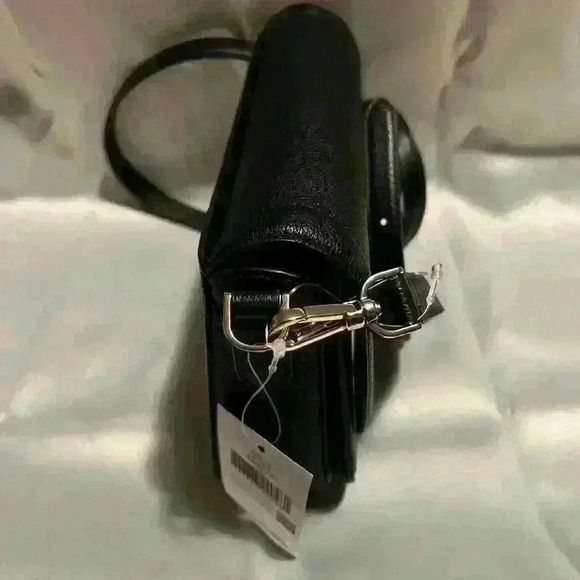 INCREDIBLE Kate Spade Saddle Bag BlK Pebbled Leather YLW Daffodil Leather Small - Picture 7 of 11